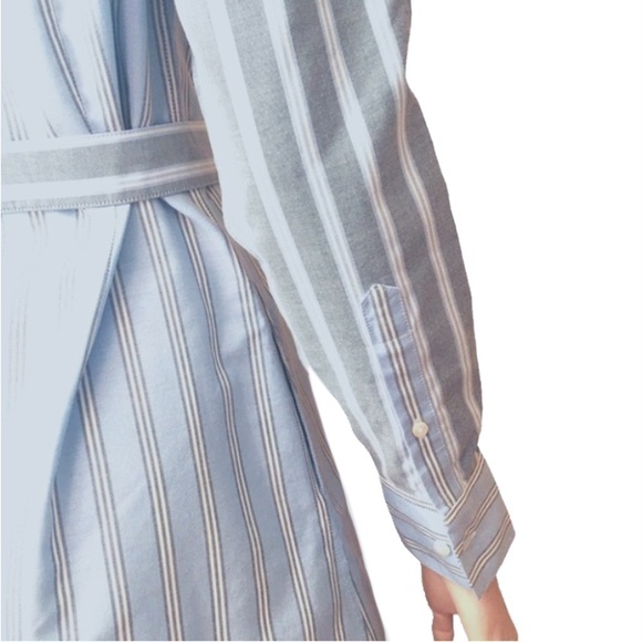 Brooks Brothers Shirt Dress Full Button Front Classic Stripe with Pockets & Belt - Picture 9 of 15
